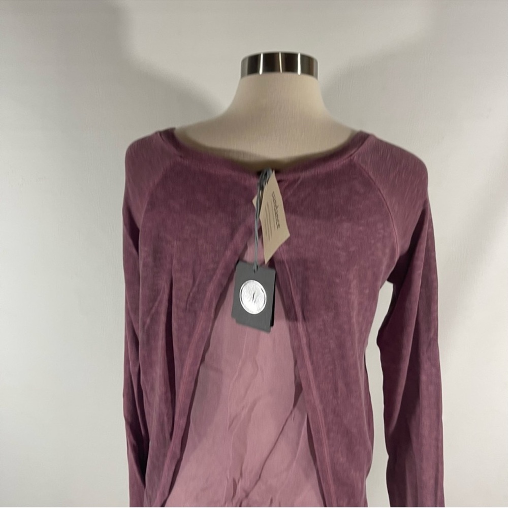 NWT Sundance Golden State long sleeve tee wine pink M - Picture 8 of 12